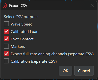 Figure 5: Export dialog.